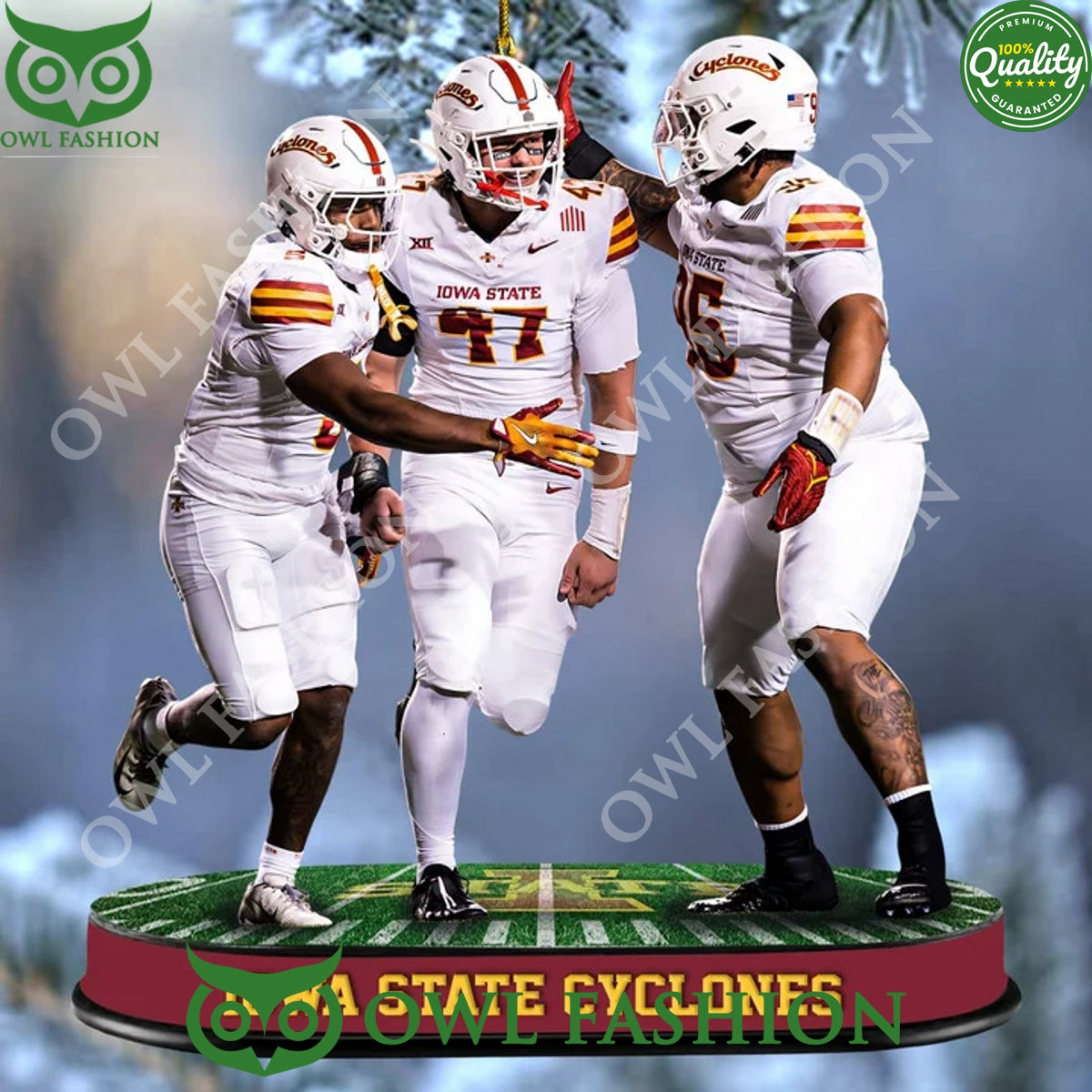 NCAA Iowa State Cyclones CJ Hayden 47 Roster plastic ornament