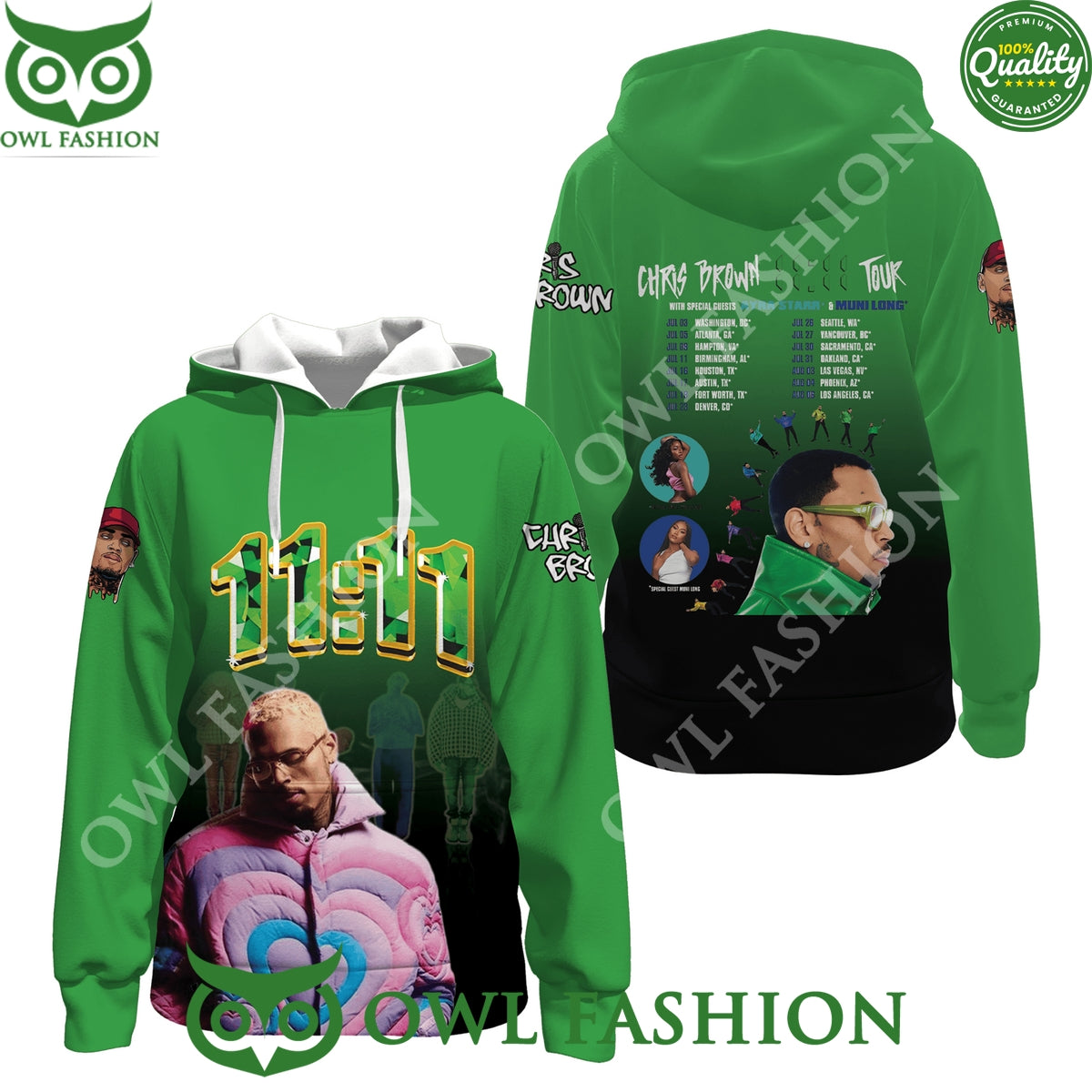 Chris Brown 11:11 Tour with Special Guest Ayra Stars 3D t Shirt