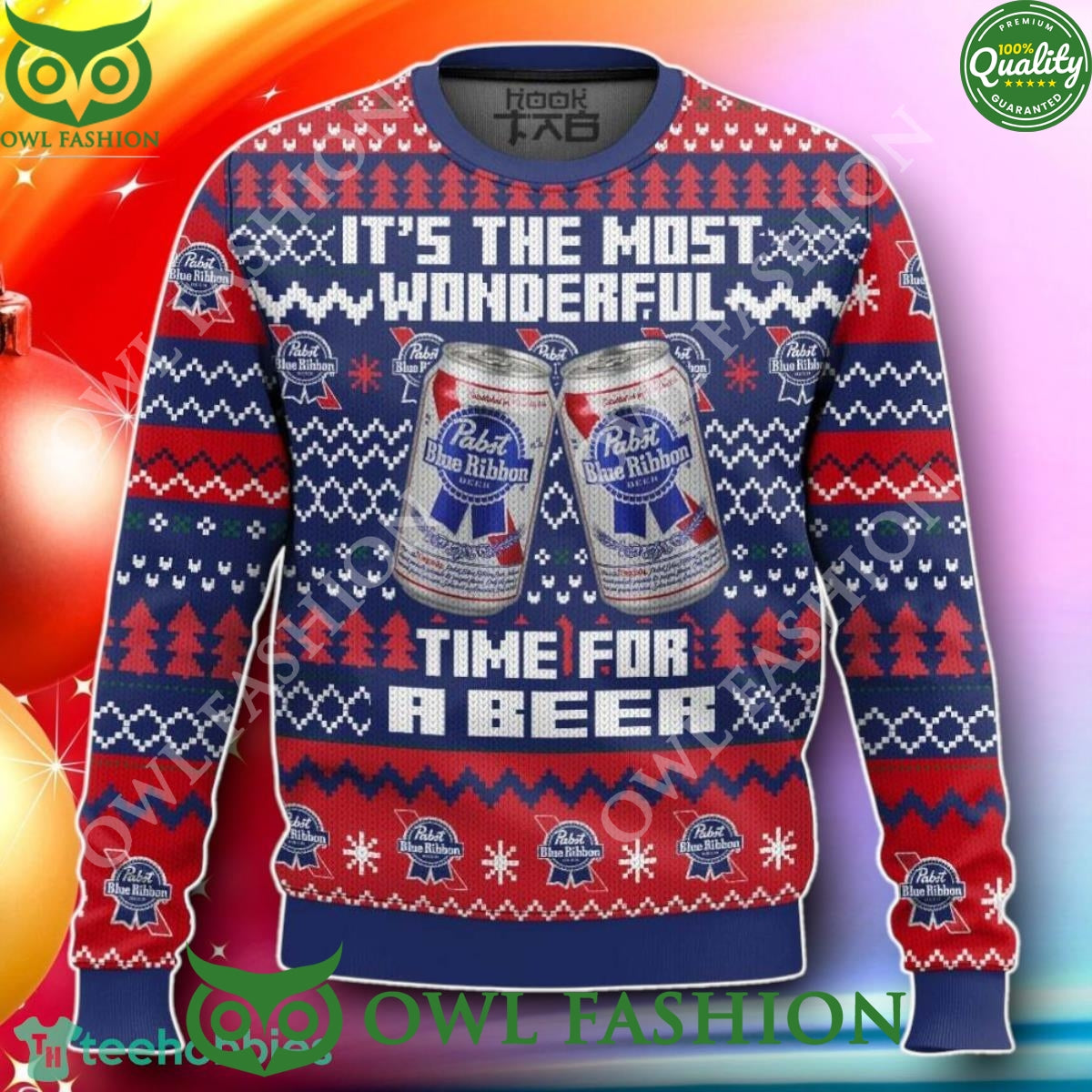 Its The Most Wonderful Time For A Pabst Blue Ribbon Ugly Sweater