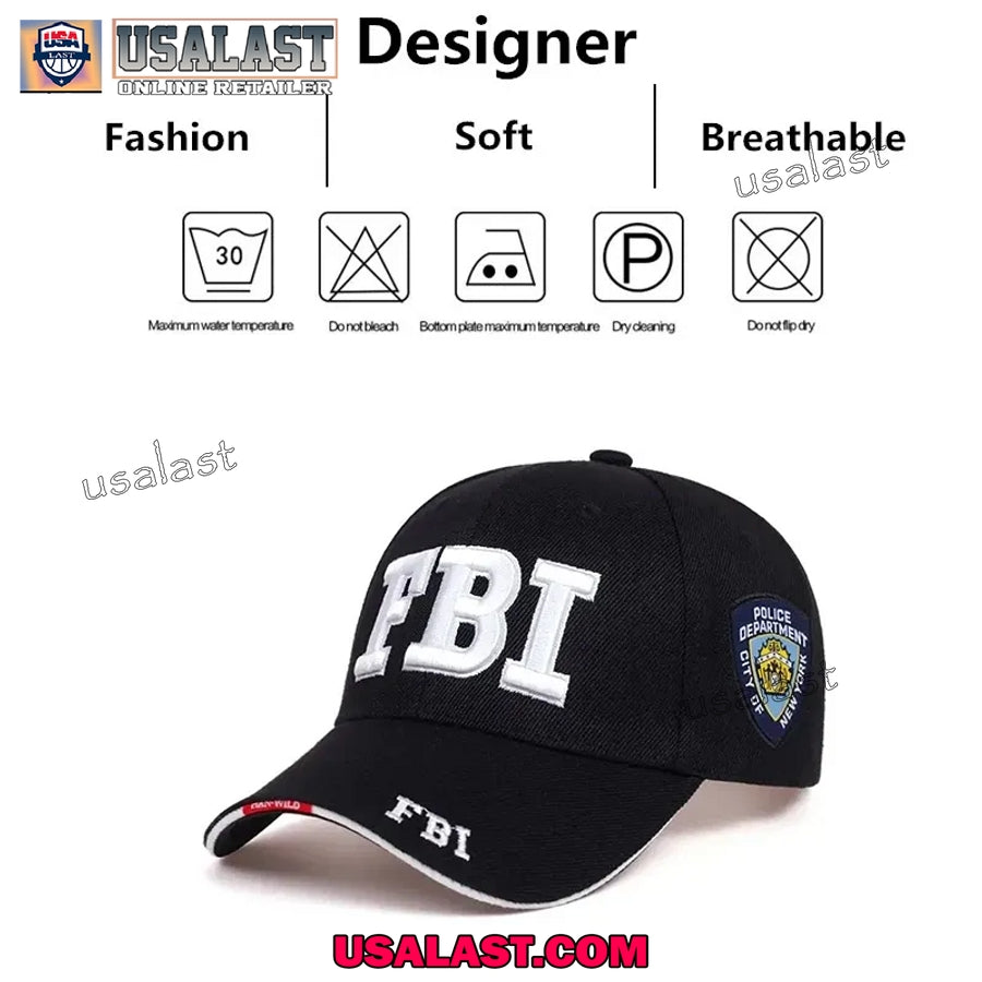 FBI New York Embroidery Logo Baseball Hat Cap