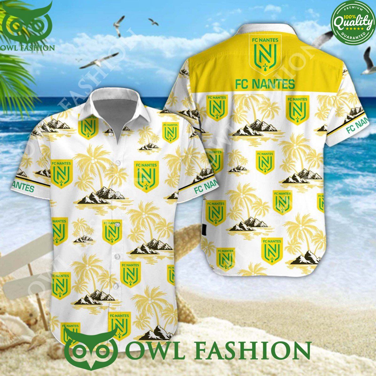 FC Nantes Football Club Coconut Island Ligue 1 hawaiian shirt