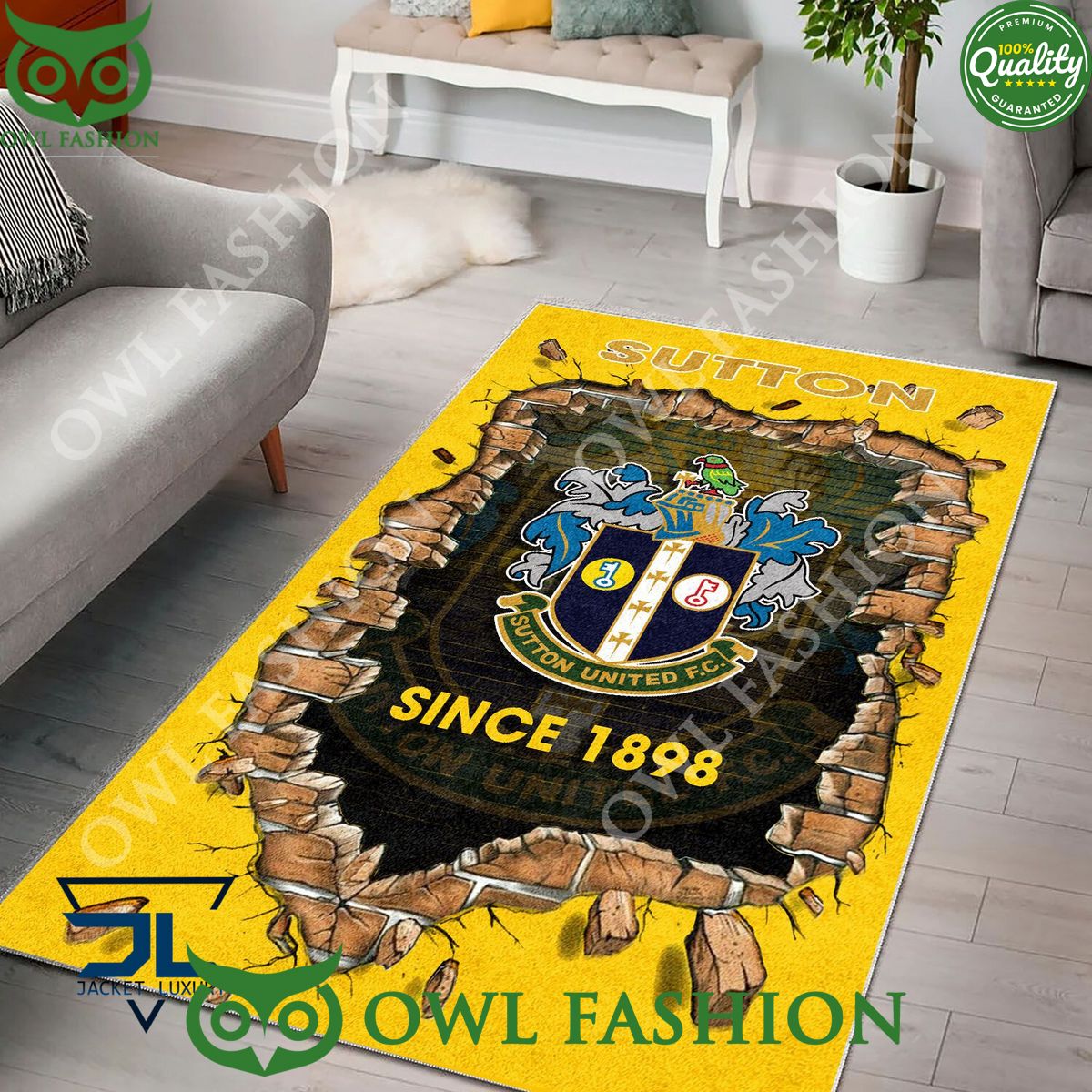 FC Sutton United 1898 League Two Living Room Rug Carpet