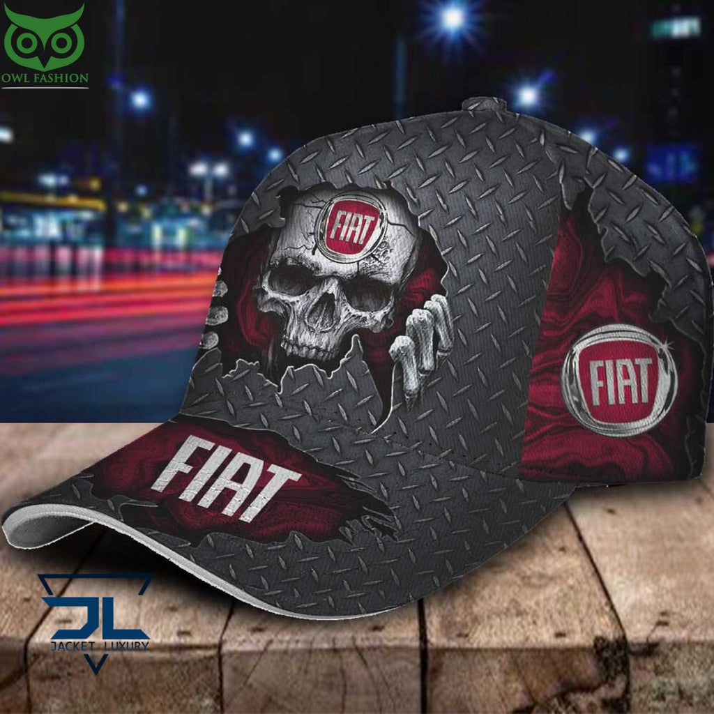 Fiat Car Skull Metal Classic Cap