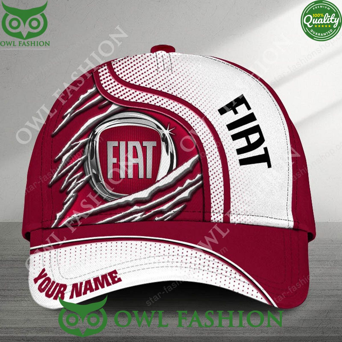 Fiat Italian Car Brand Custom Name Printed Cap