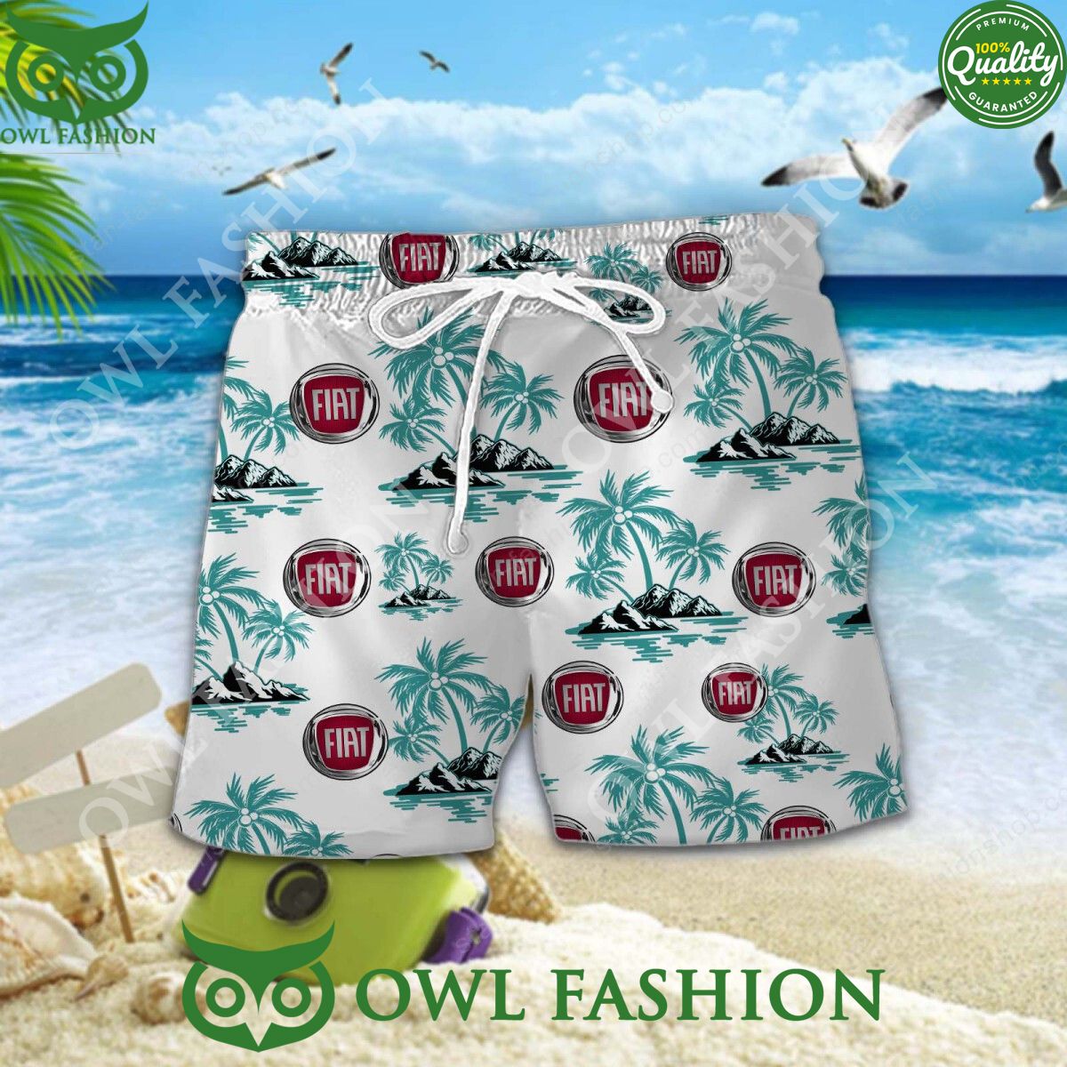 Fiat Italy Automobile Largest Hawaiian Shirt and Short