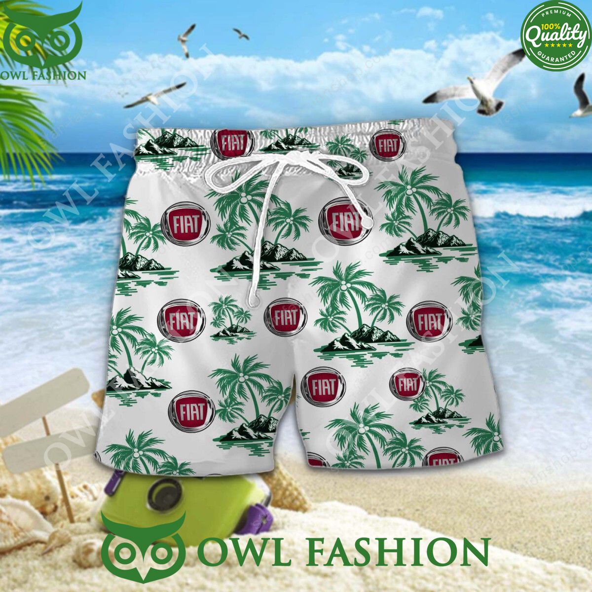Fiat Italy Automobile Largest Hawaiian Shirt and Short