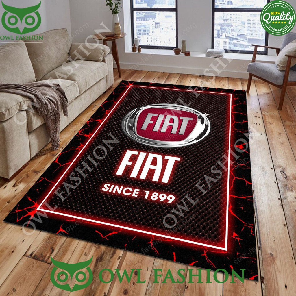 Fiat Red Logo Living Room Premium Rug Carpet
