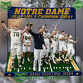 Fighting Irish coach with players Notre Dame Play like a champion today plastic ornament