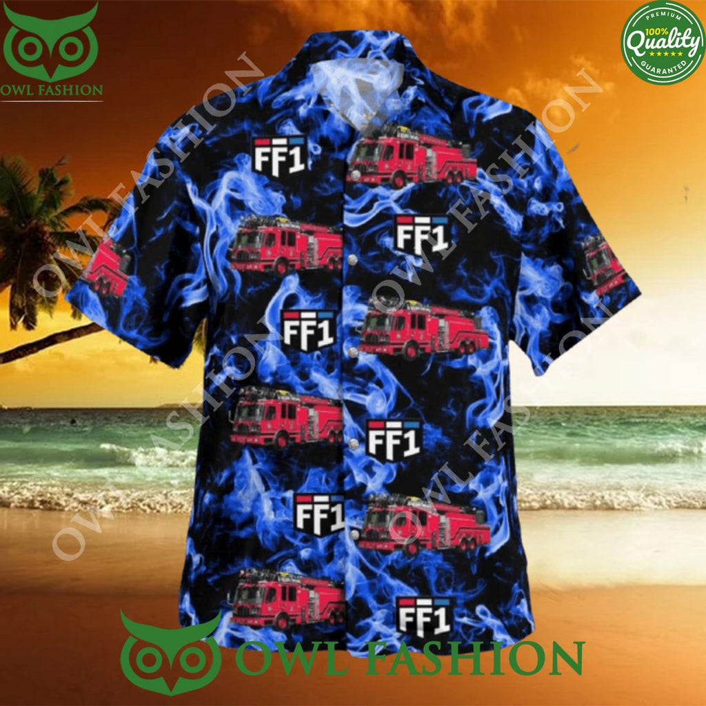 Fire Dept Hawaiian Shirt Surf Gift Beach Aloha Vibe
