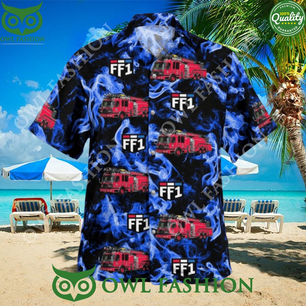 Fire Dept Hawaiian Shirt Surf Gift Beach Aloha Vibe