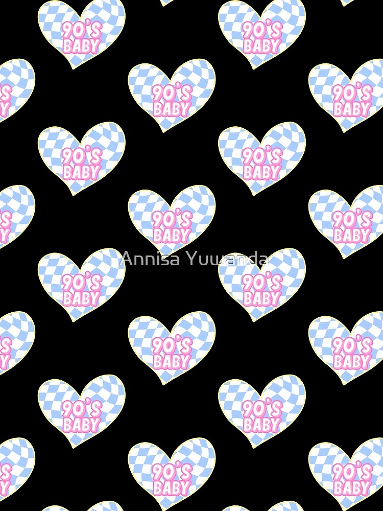 Retro 90s Baby Twisted / Warp Checkered Box Pattern Heart #2 by Annisa Yuwanda