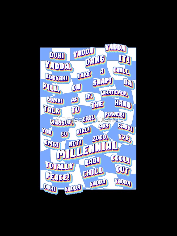 Retro 90s Y2K Slang Saying Quotes Twisted / Warp Checkered Box Pattern Heart by Annisa Yuwanda