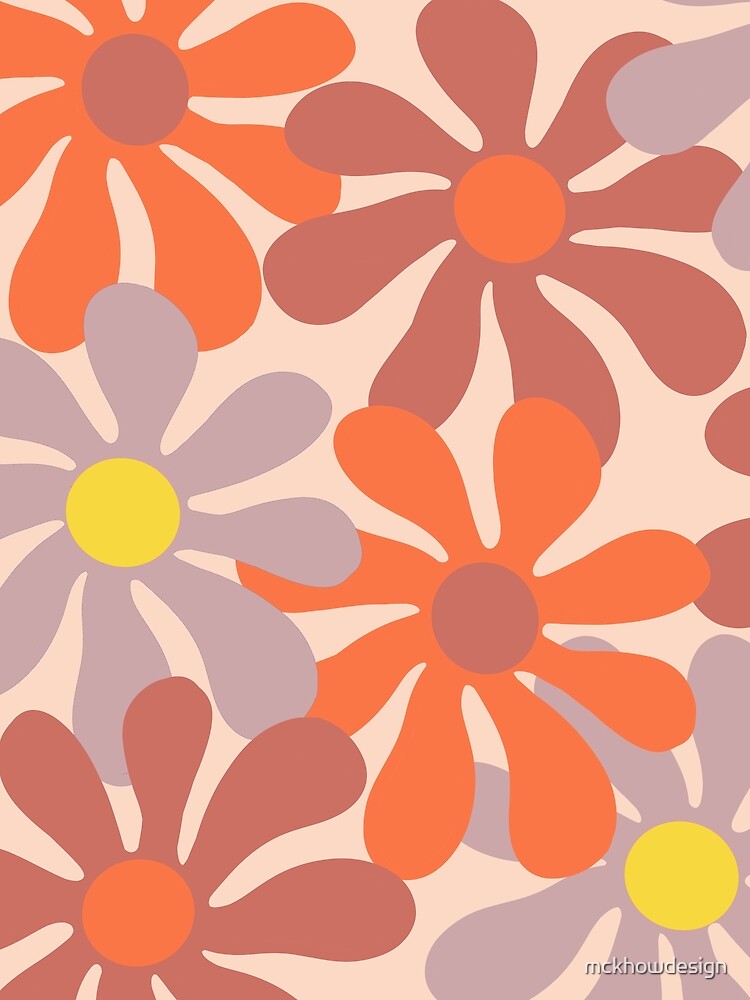 retro groovy flowers by mckhowdesign