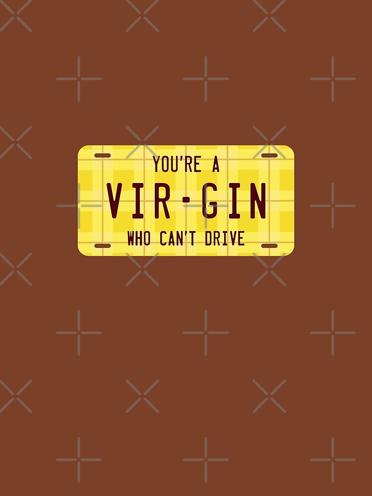 Yellow Plaid, v2 Clueless Virgin Who Can't Drive, License Plate Original Design by marina ralston