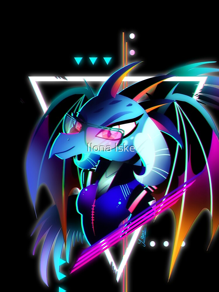 Synthwave Dragon Lord Ember by Ilona Iske