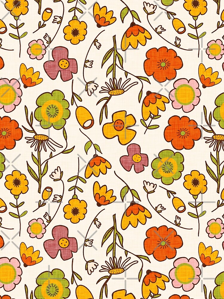 70s Boho Groovy Floral Pearl by susycosta