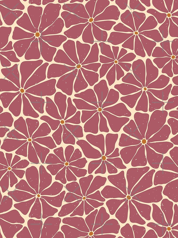 Matisse inspired retro floral in pink by EarthFaeryDSGN