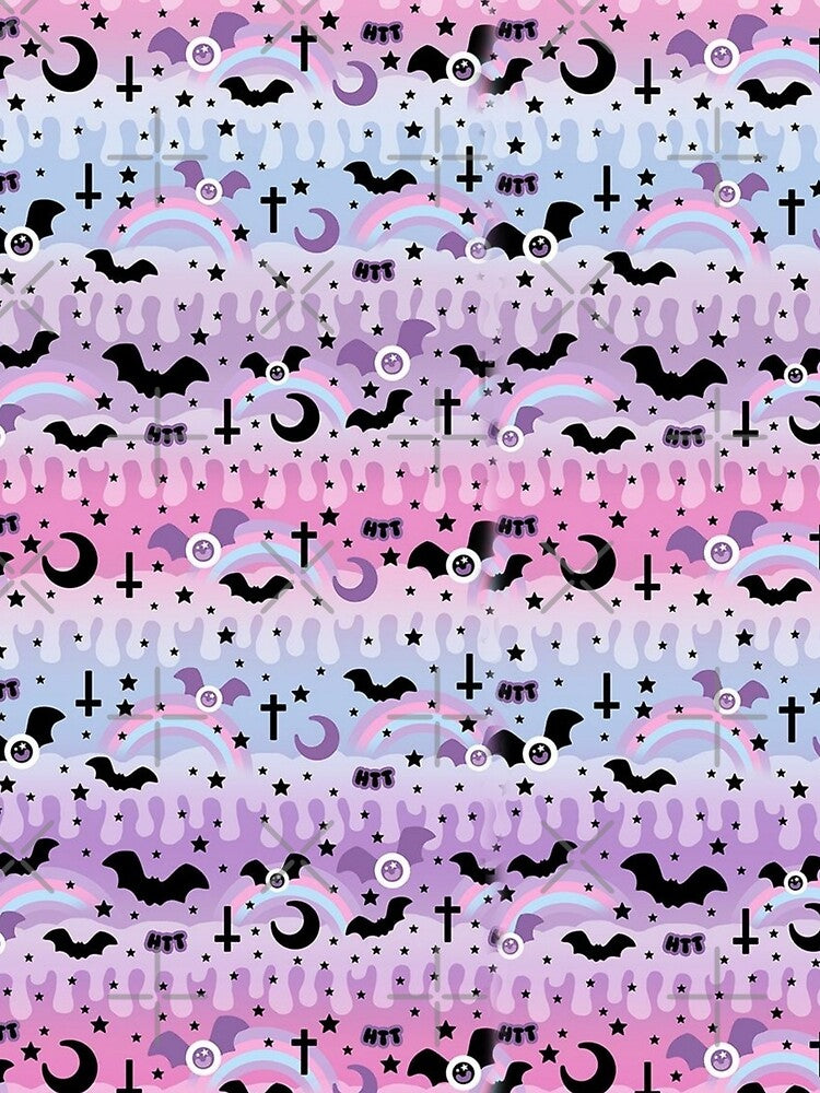 Purple with a Funny Halloween Bat and Moon Art by ChainsArt