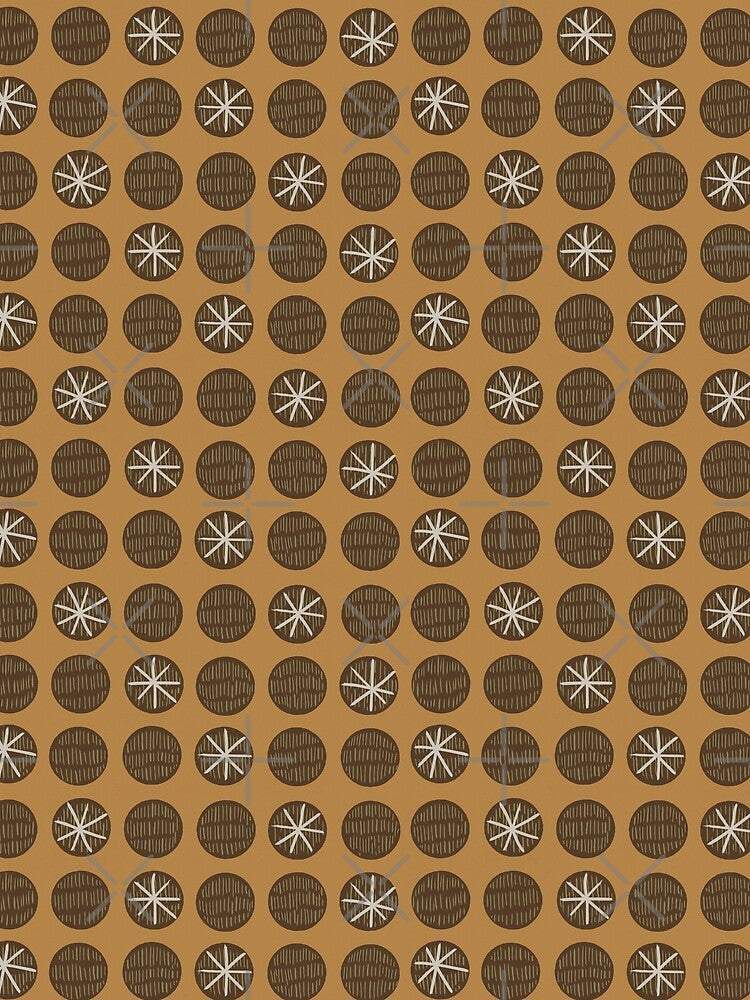 1970s Brown and Orange Retro Geometric Pattern by Victor Shadehorn