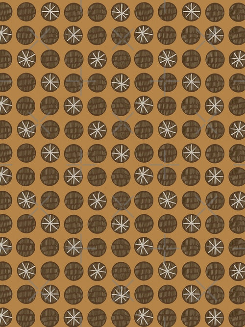1970s Brown and Orange Retro Geometric Pattern by Victor Shadehorn
