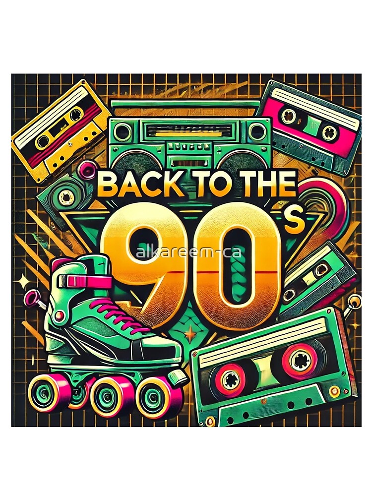 Retro 90s Aesthetic Design | Back to the 90s | Dark Green and Gold Vibes by alkareem-ca
