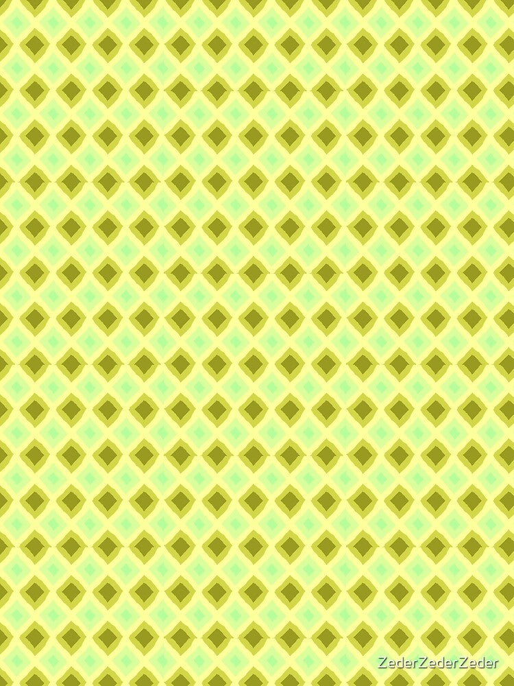 Olive Mirage – Retro Diamond Tile Pattern by ZederZederZeder