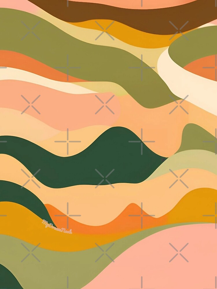 Funky 70s Retro Waves – Groovy Abstract Pattern Print by My Dream Nook
