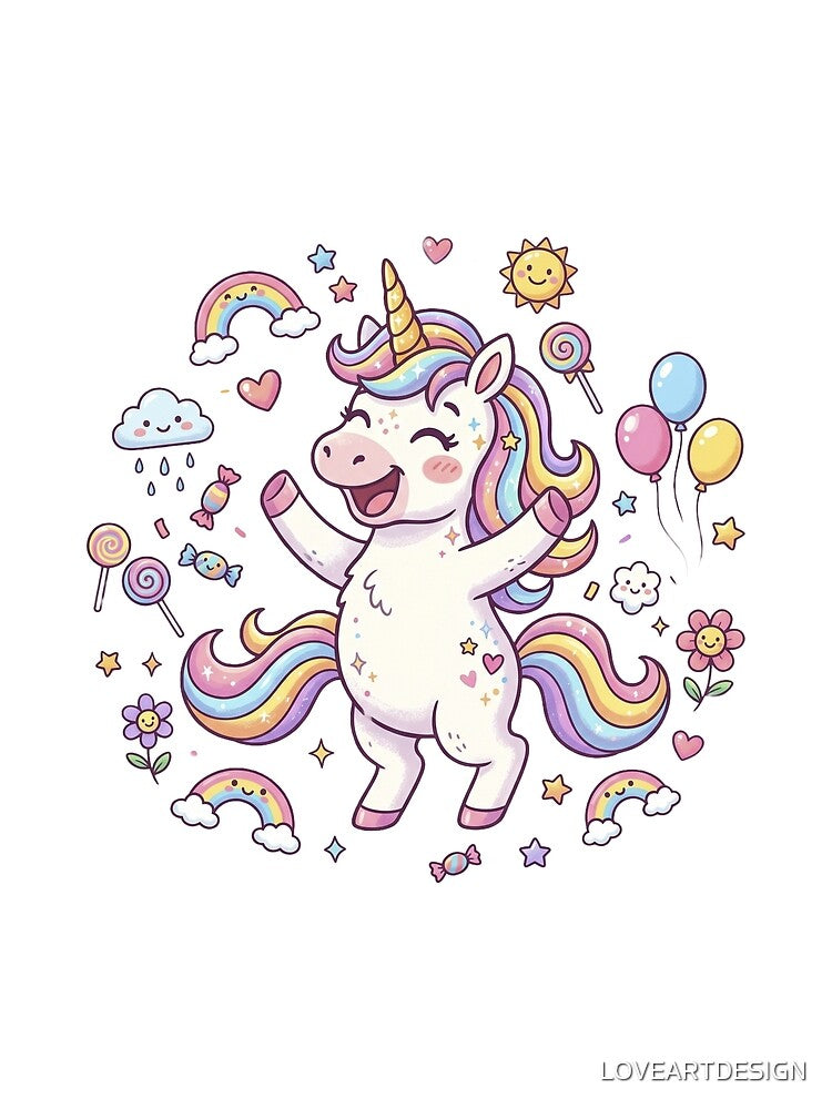 90s Y2K Kidcore Style Unicorn by LOVEARTDESIGN