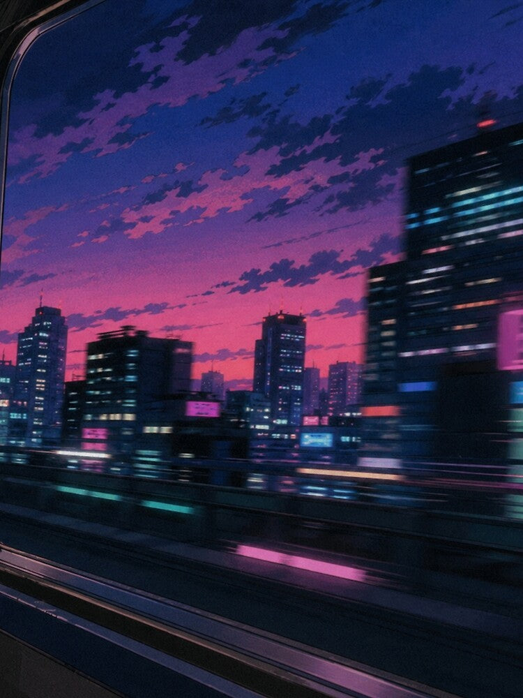 City Light Trails - 90s Anime Aesthetic by bapupa