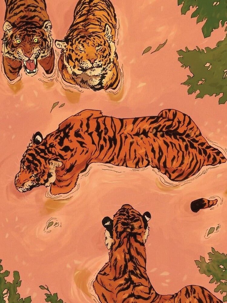 Jungle Tiger Aesthetic Pink Design by Ruby Star