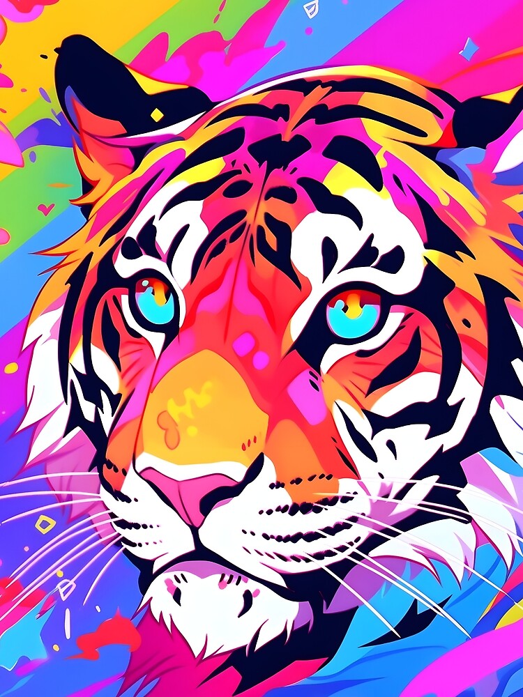 Y2K Aesthetic - Technicolor Tiger by Cosmic-Canvases