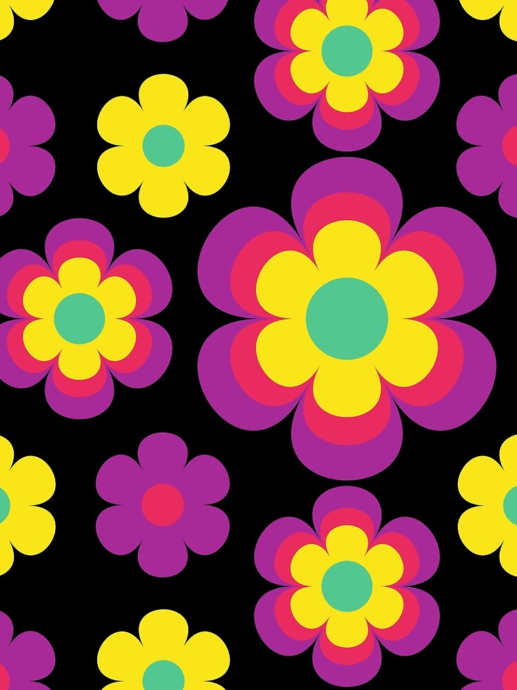 Vintage retro bright flowers by JoeyGrace