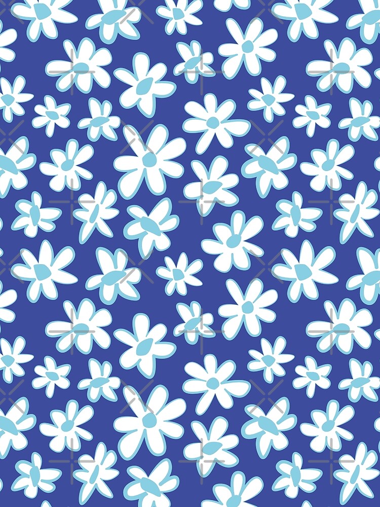 90s 2000s y2k cute flower pattern pastel blue by blomastudios