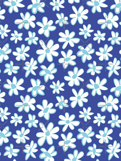 90s 2000s y2k cute flower pattern pastel blue by blomastudios