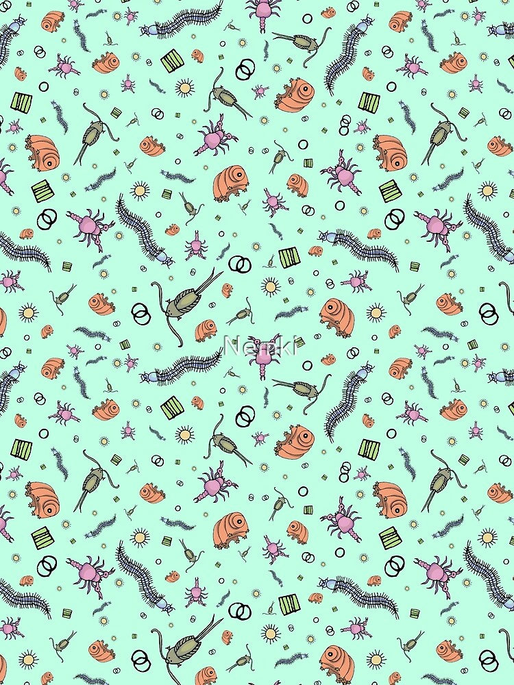 Microscopic Animals in Turquoise by Nemki