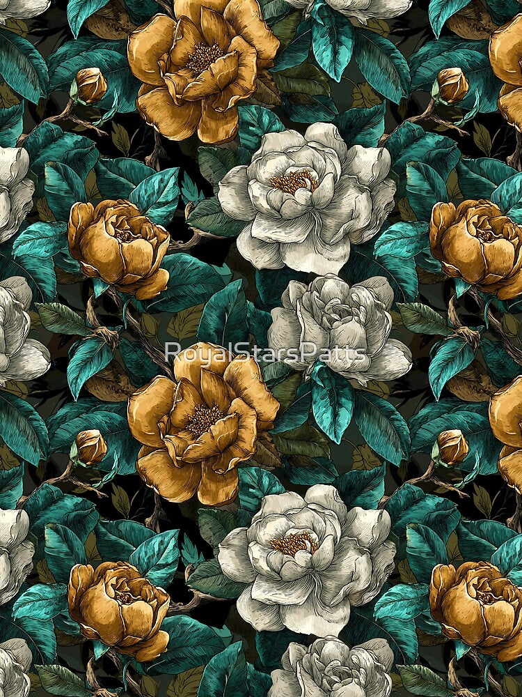 Petaled Gardenias  - Birthday Flower Pattern  - Anniversary Gifts For Her by RoyalStarsPatts