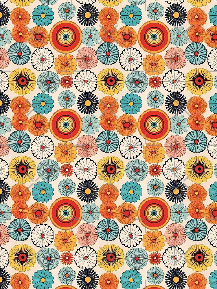 Flower market print pattern design by Clara Fruggeri