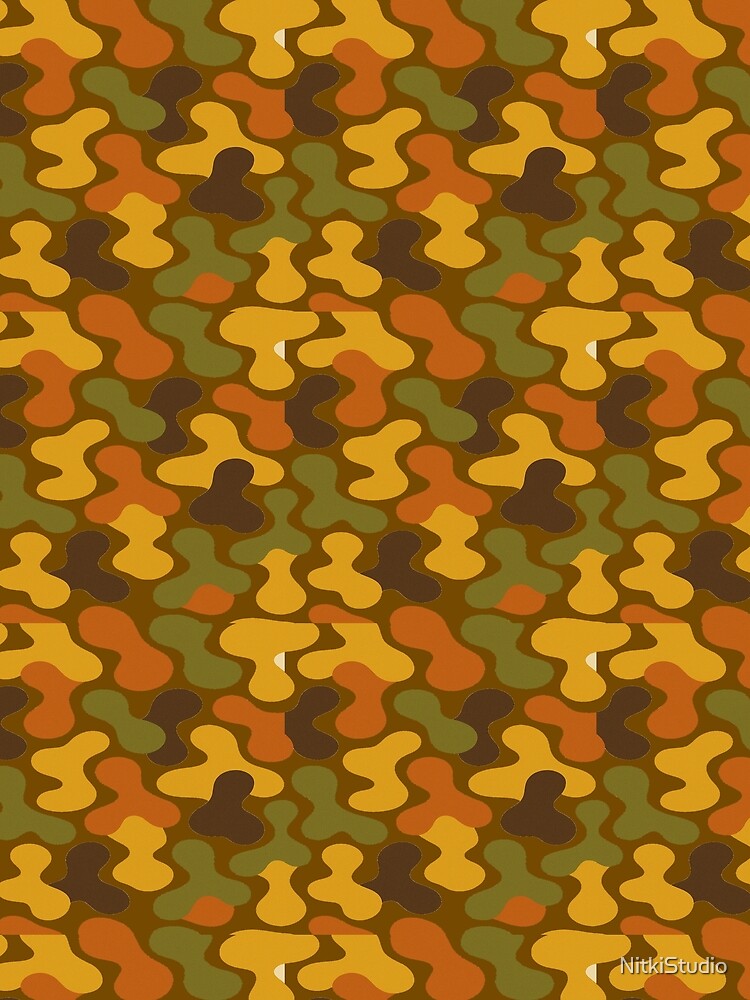 Retro Abstract Blobs Pattern – 70s Groovy Seamless Design by NitkiStudio