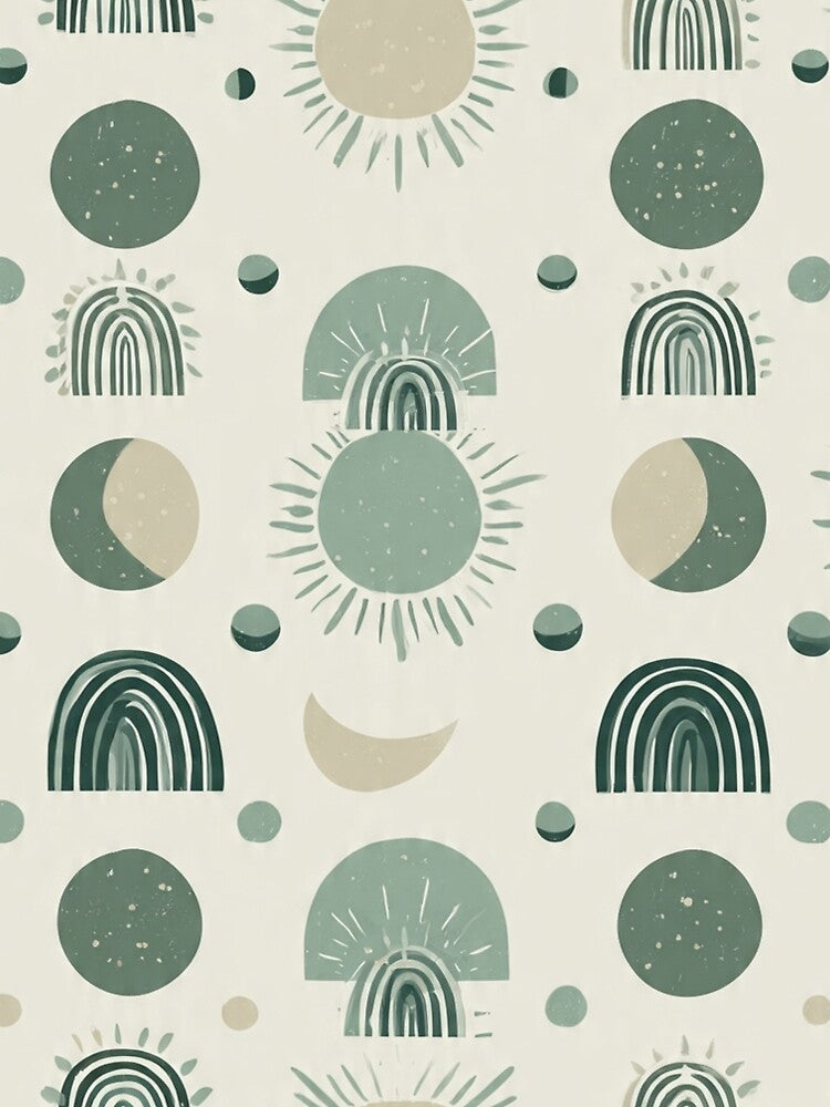 Boho Nature Pattern - Repeating Sage Beige Pattern by DkSpirit