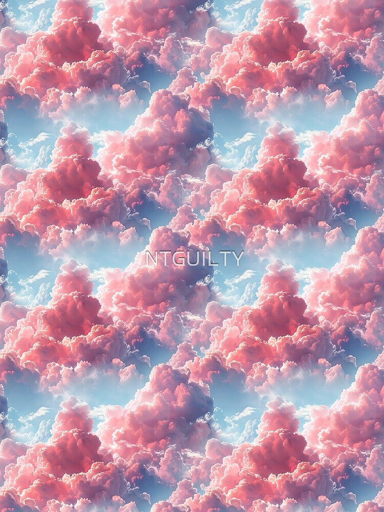 Dreamy Pink Sunset Clouds Seamless Pattern by NTGUILTY