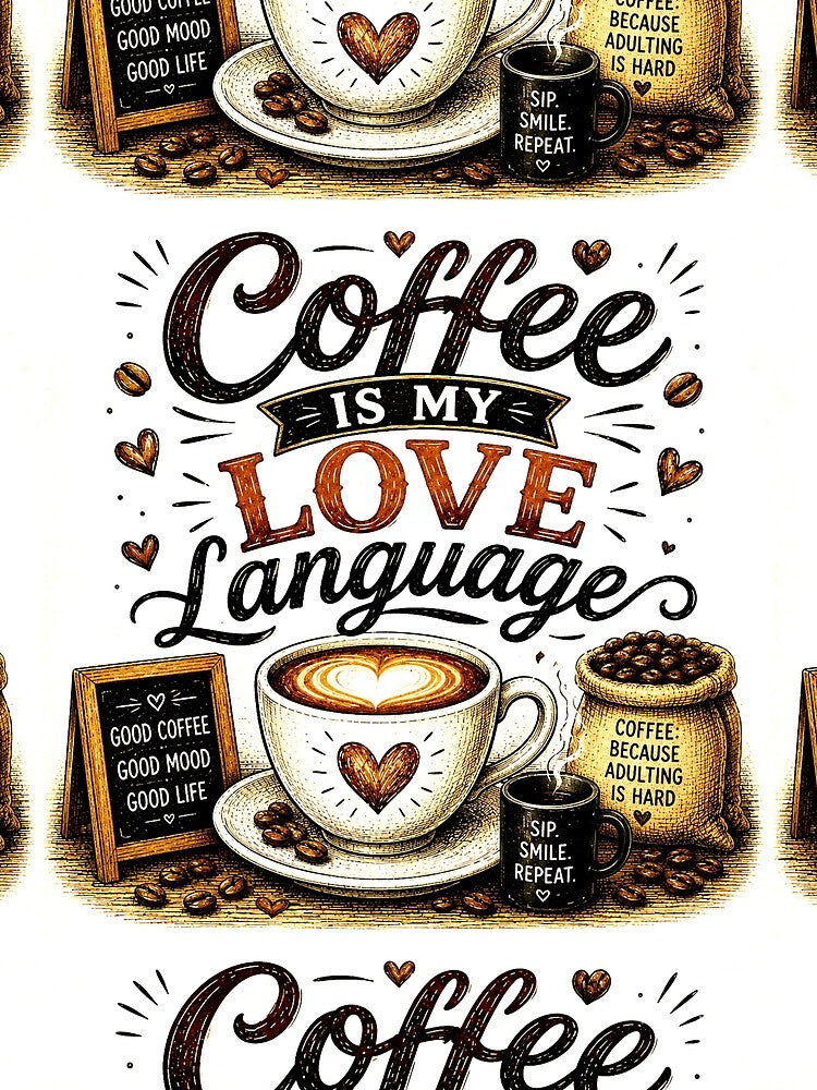 offee Is My Love Language | Funny Coffee Lover Vintage Design by SlanPOD
