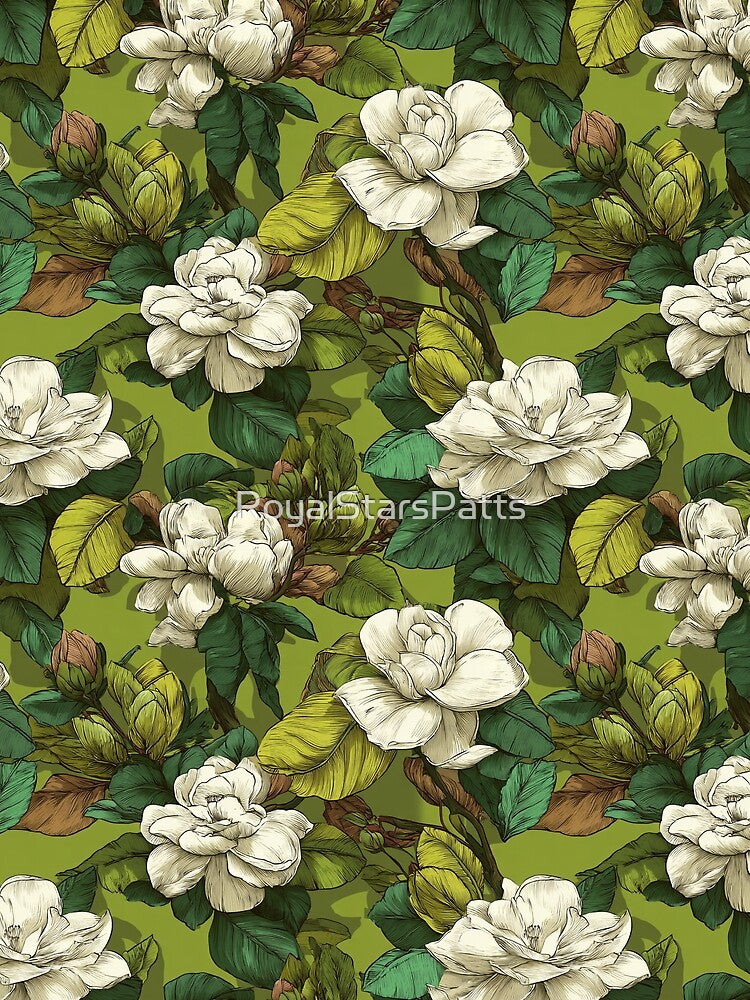 Unique Gardenias Texture  - Birthday Flower Pattern  - Best Friend Gifts by RoyalStarsPatts