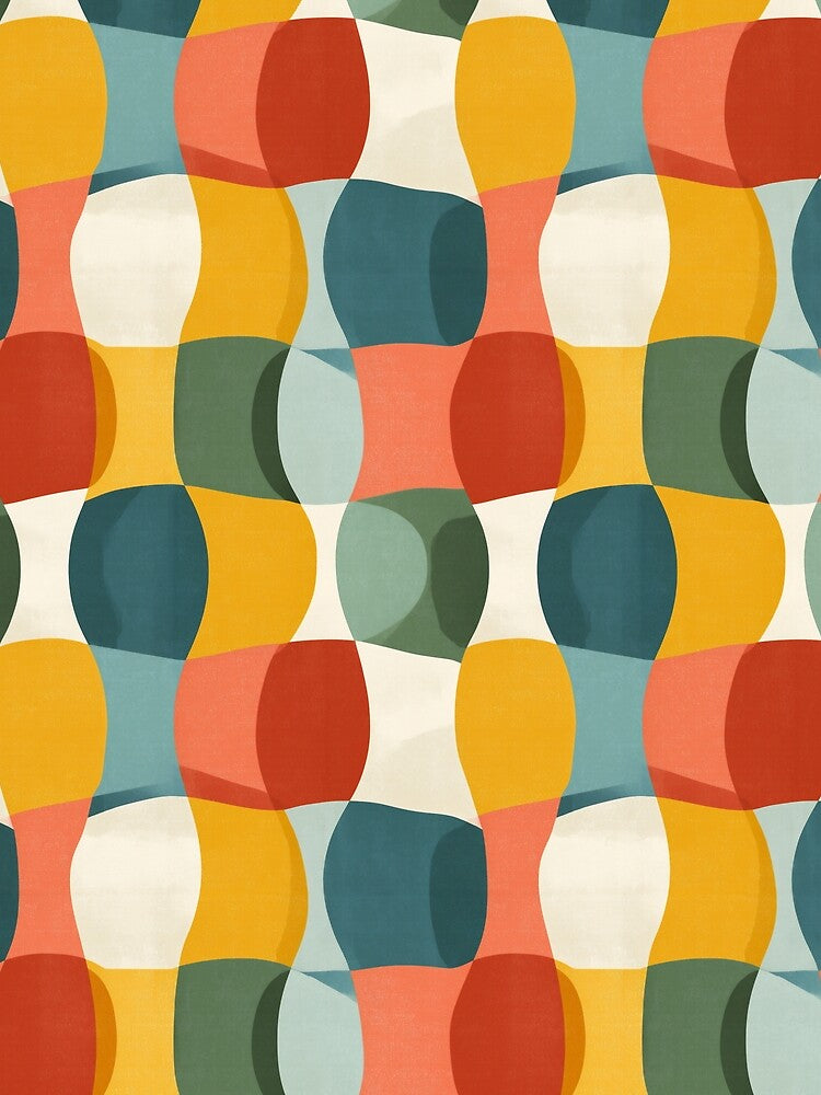 Retro Curved Plaid Pattern by junkydotcom