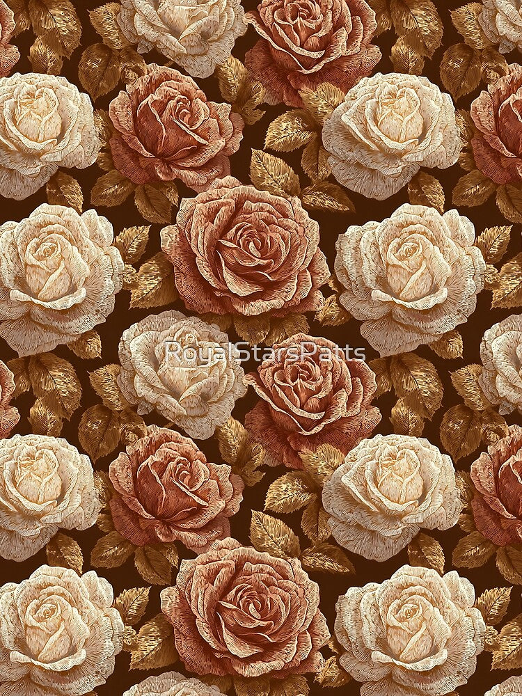 Unique Rose Bouquet  - Botanical Garden Pattern  - Moms Day Gifts by RoyalStarsPatts