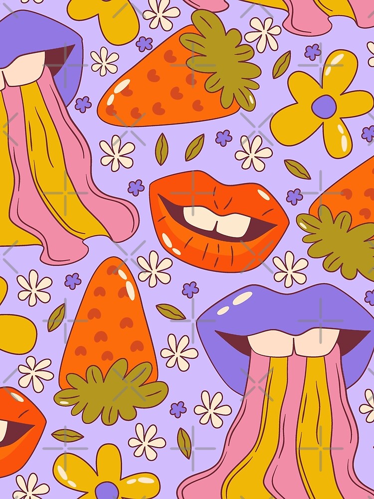 trippy groovy seamless retro pattern design poster by anandsiva2703