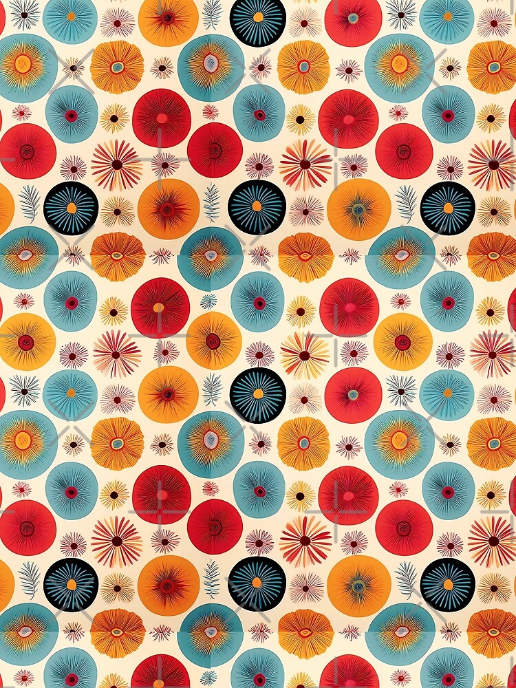 Retro mood pattern design print by Clara Fruggeri