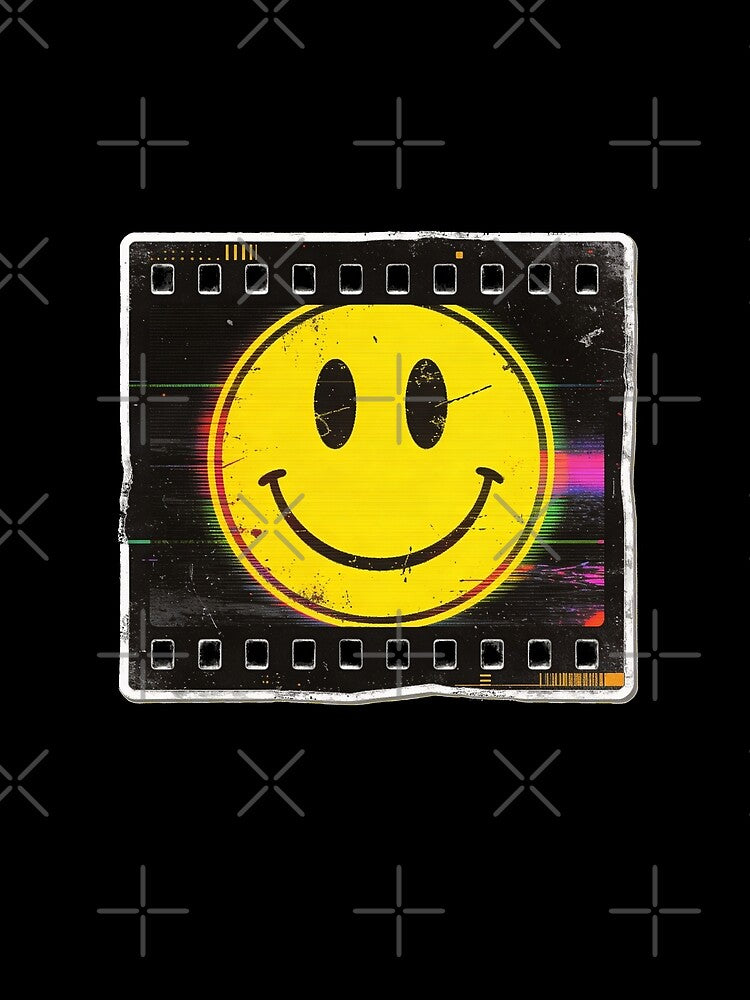 90s Smiley Glitch Aesthetic – Vintage VHS Grunge by PLUSHIWORLDtm