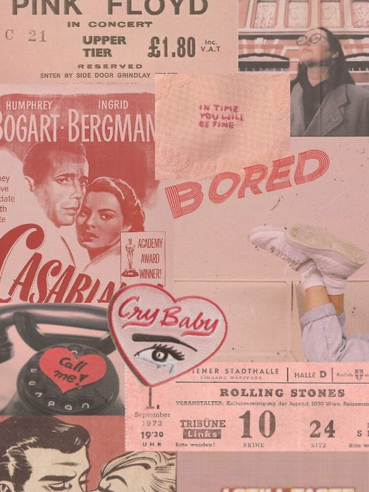 Vintage Collage retro Aesthetic print design by Ruby Star
