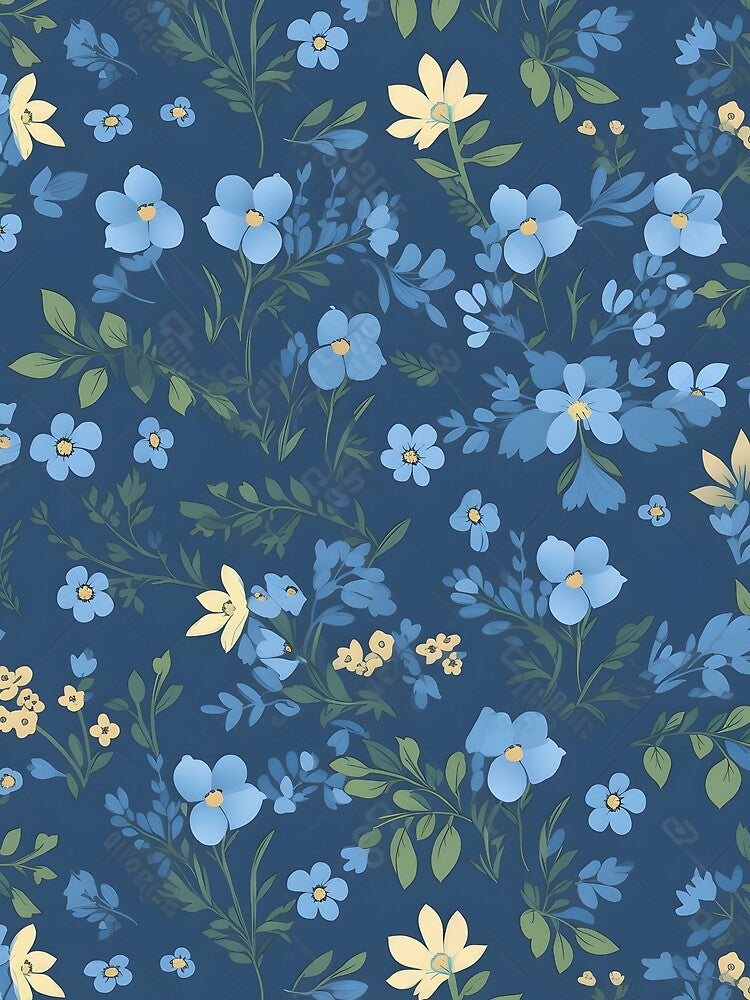 Beautiful blue flower pattern tile by Kenneth Heiss