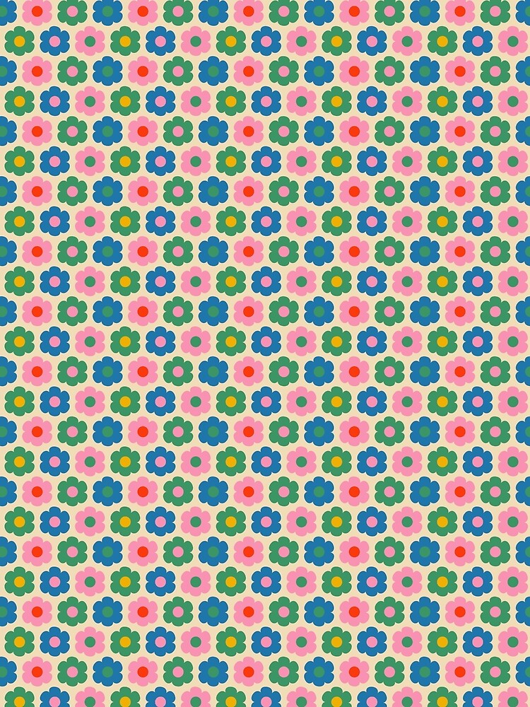 Such Cute Flowers Retro Pop Floral Pattern Small by kierkegaard